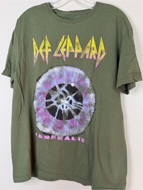 Def Leppard Short Sleeve Band Tee - Olive Green